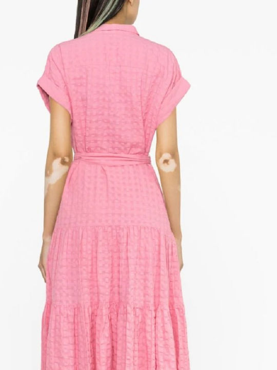 Ralph Lauren Summer Mini Shirt Dress Dress with Ruffle Pink