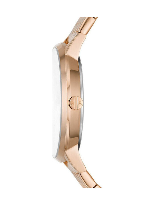 Armani Exchange Γυναικείο Ρολόι 36mm Μπαταρίας με Ροζ Χρυσό Μεταλλικό Μπρασελέ