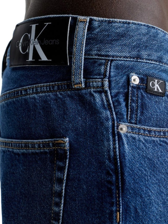 Ανδρικό Παντελόνι Τζιν με Relaxed Straight Εφαρμογή Denim Dark