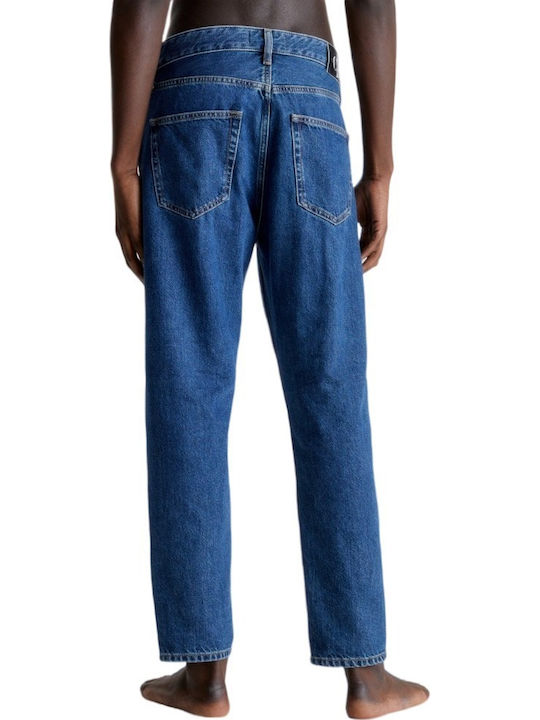 Ανδρικό Παντελόνι Τζιν με Relaxed Straight Εφαρμογή Denim Dark