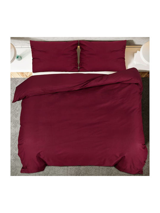 vidaXL Комплект Плик за Завивка Кинг Сайз с 2 Калъфки 260x240 Бордо