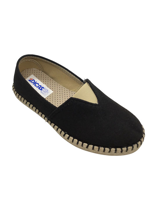 Dicas Stoff Damen Espadrilles in Schwarz Farbe