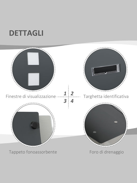 HomCom Γραμματοκιβώτιο Εξωτερικού Χώρου Inox σε Γκρι Χρώμα 45x10x32cm