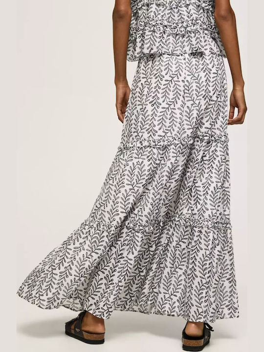 Denim High-waisted Maxi Skirt Blue