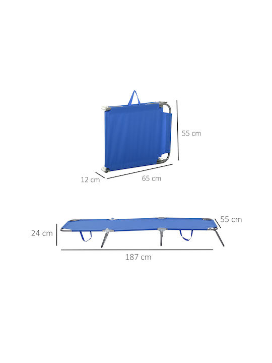 Ξαπλώστρα Μεταλλική με Ύφασμα Textilene Μπλε 180x55x24εκ.