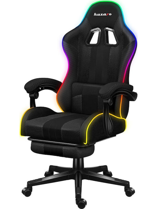 Huzaro Force 4.7 Artificial Leather Gaming Chair with RGB Lighting and Footrest Grey Mesh