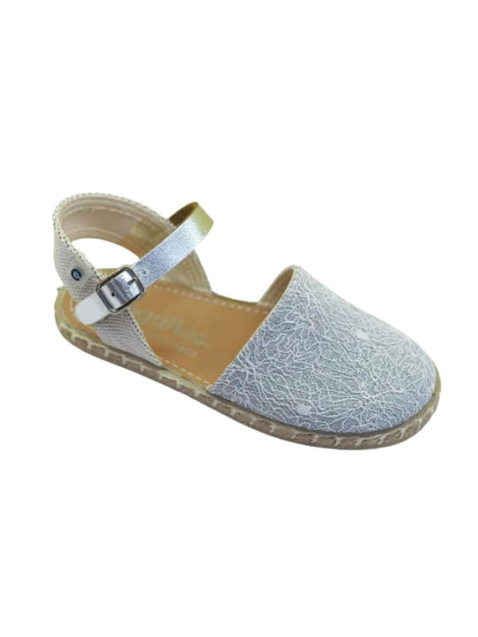 Conguitos Παιδικές Espadrilles mit verstellbarer Metallschließe Silber