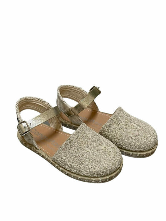 Conguitos Παιδικές Espadrilles mit verstellbarer Metallschließe Gold