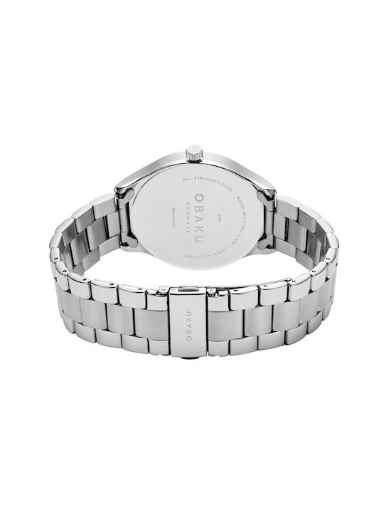 Obaku Vibe Brace Watch Battery with Silver Metal Bracelet