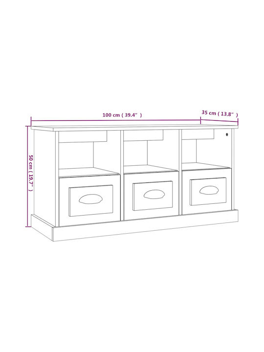 Έπιπλο Τηλεόρασης Γκρι Μ100xΠ35xΥ50cm