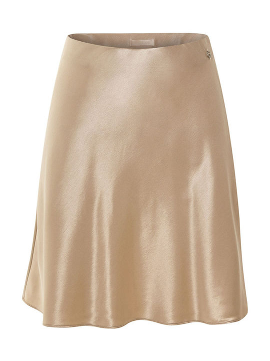 Brandie Satin High-waisted Mini Skirt Gold