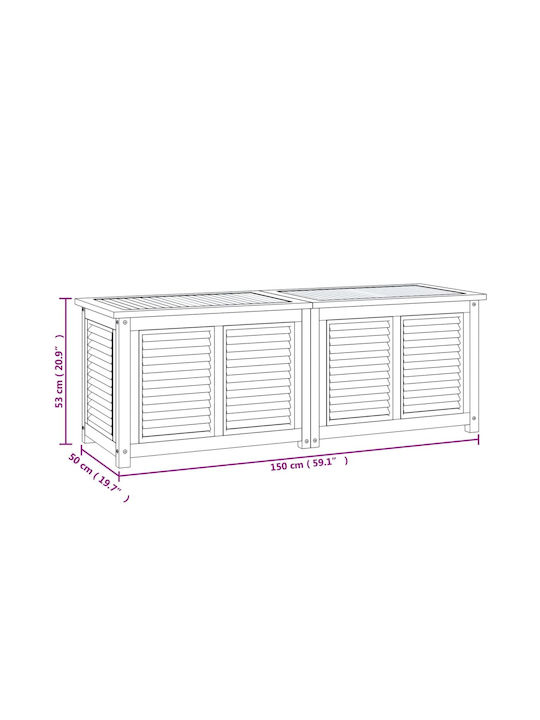 vidaXL Outdoor Storage Box Brown L150xW50xH53cm