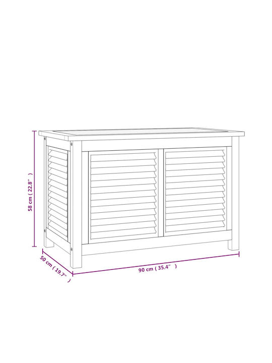vidaXL Outdoor Storage Box Brown L90xW50xH58cm