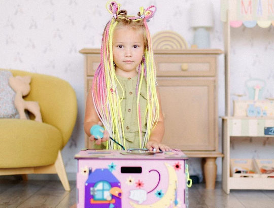 Eli Neli Activity Cube Activity Cube with Led made of Wood with Lights for 24++ Months