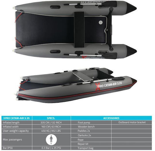 Φουσκωτό Σκάφος Xpro Catam-Air 335 5 Aτόμων 3.35m x 1.60m