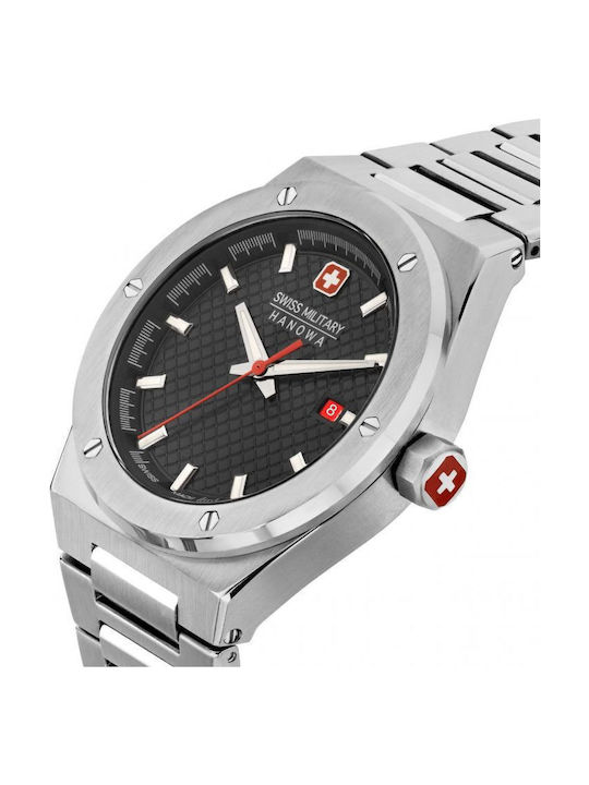 Swiss Military Hanowa Sidewinder Herrenuhr 43mm Batterie mit Silber rostfreiem Stahlarmband