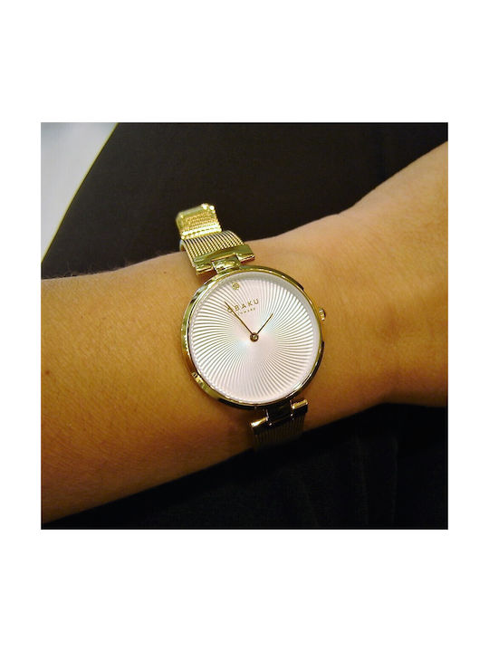 Obaku Uhr mit Gold Metallarmband