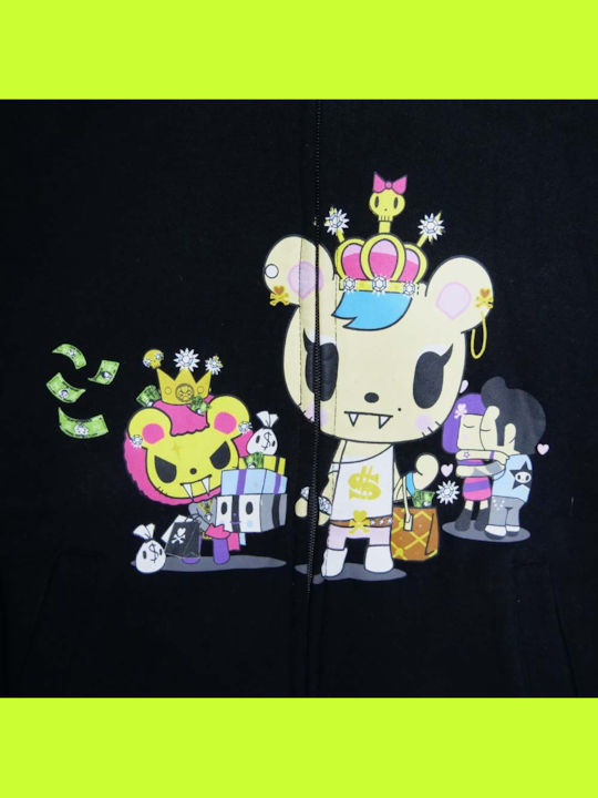 Tokidoki Kids Sweatshirt Cardigan with Hood Black