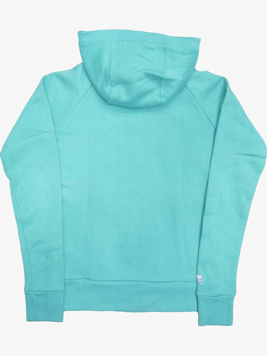 Women's Sweatshirt Jacket Hooded Turquoise