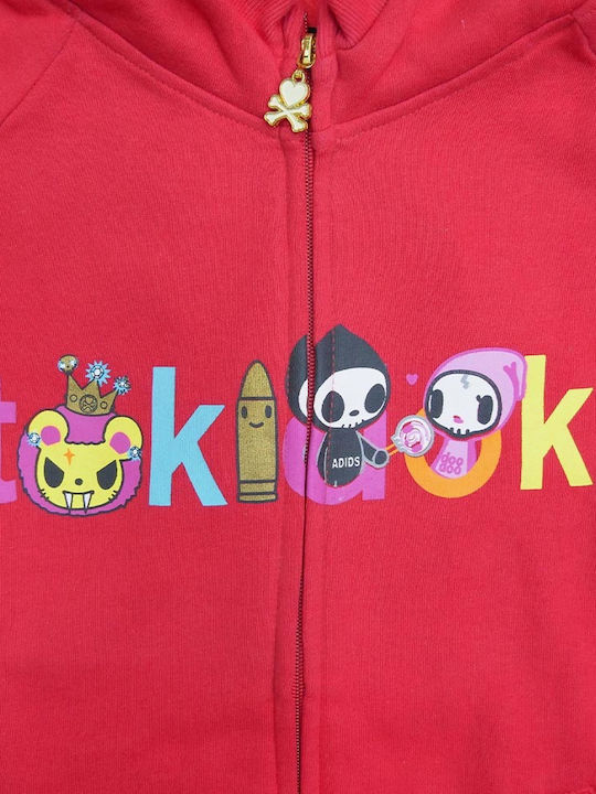 Tokidoki Kids Sweatshirt Cardigan with Hood Red