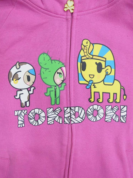 Tokidoki Cardigan pentru copii din material frotirat cu glugă Roz