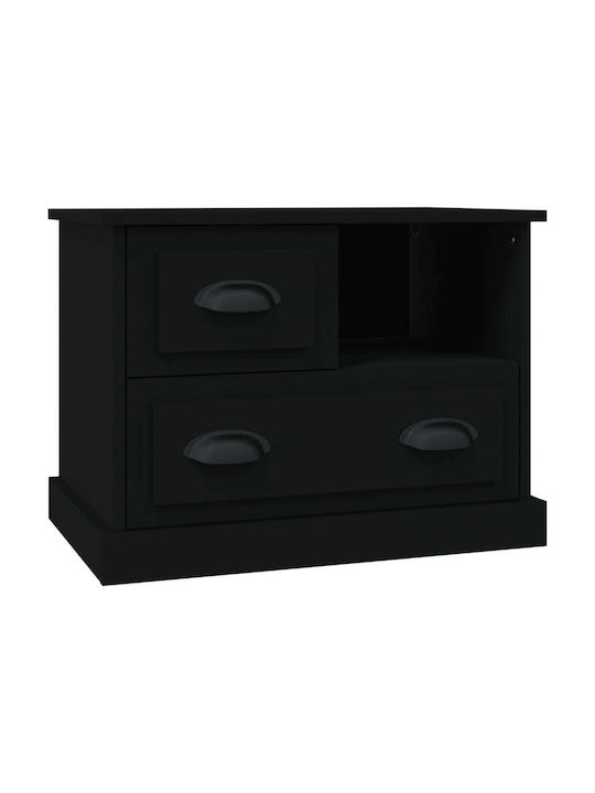 Wooden Bedside Table Black 60x39x45cm