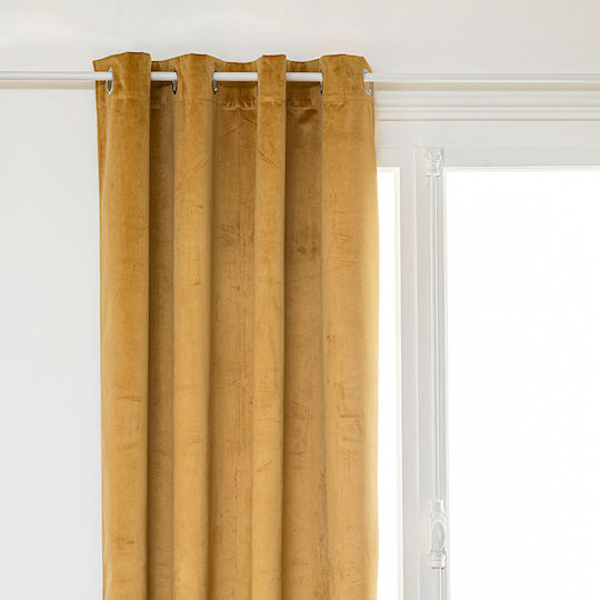 Atmosphera Thea Opacitate Cu Capse Galbenă 140x260cm Atmosphera Thea Opacitate Cu Capse Galbenă 140x260cm