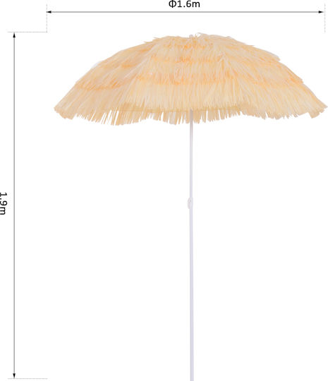 Umbrelă Rotundă Metalică Ecru Φ1.6xÎ1.9m