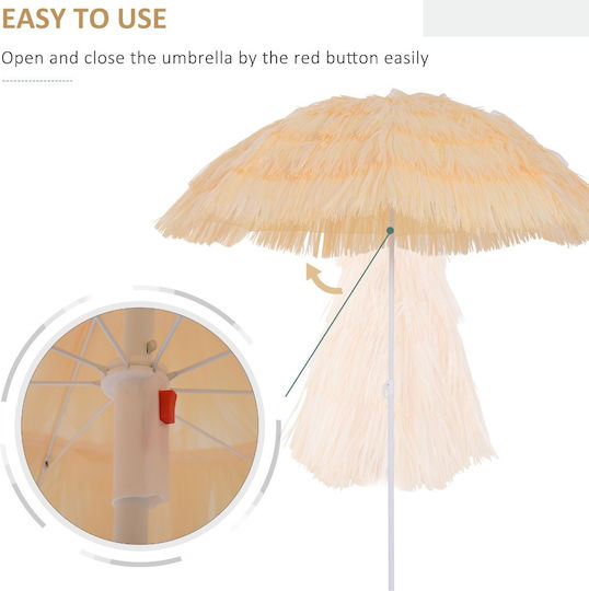Umbrelă Rotundă Metalică Ecru Φ1.6xÎ1.9m
