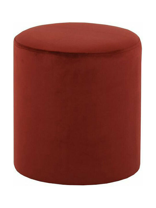 Stool For Living Room Upholstered with Velvet Cylinder Royal Blood 35x35x38cm