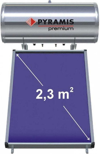 Pyramis Premium 026002301 Слънчев бойлер 160 литра Стъкло Двойно действие с 2.3кв.м. Колектор
