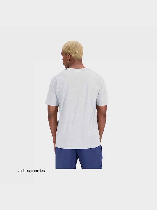 New Balance Essentials Reimagined Ανδρικό T-shirt Γκρι με Λογότυπο