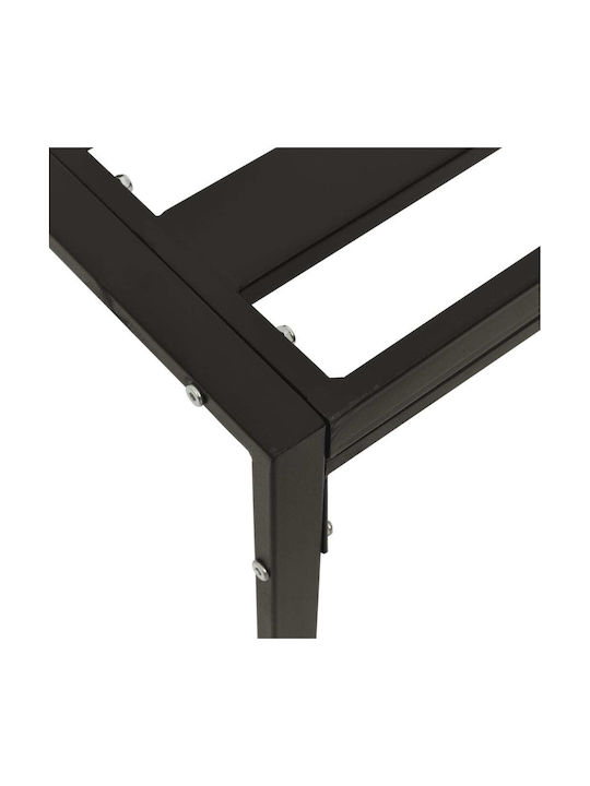 Scaun Metalic Cub Pentru Exterior Cu Pernă Negru 2 Bucăți 60x60x35cm