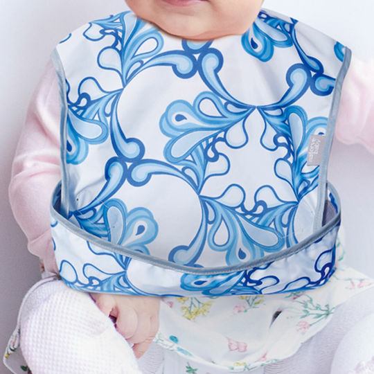 Naforye Pacific Waves Waterproof Bib Plastic with Hoop & Loop Fastener & Pocket for 6 m+