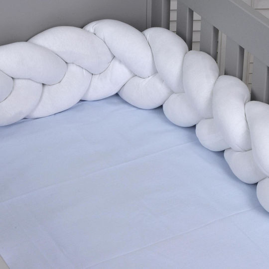 Baby Oliver Braided Crib Bumper Inside White 18x200cm