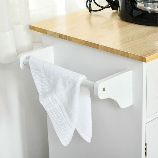 Floor Kitchen Cabinet White 121x46x91cm