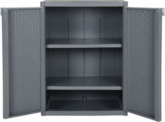 Double Door Wardrobe Plastic with 2 Shelves 65x45x88cm