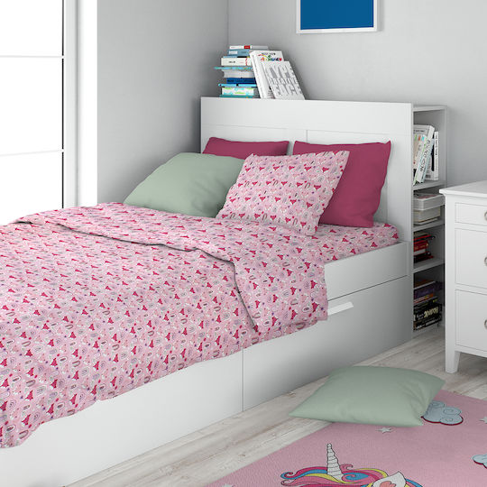 Dimcol Cearceaf Pentru Copii Single 525 Roz