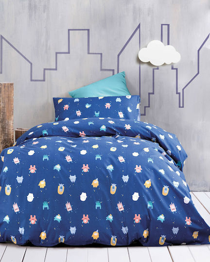 Rythmos Kids Duvet Set Single with Pillowcase Busters Blue 160x240cm