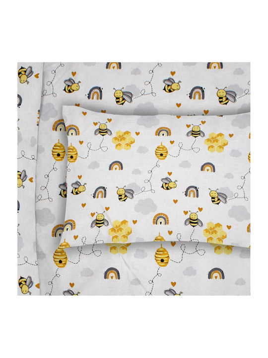 Dimcol Kids Cotton Pillowcase 50x70cm Yellow