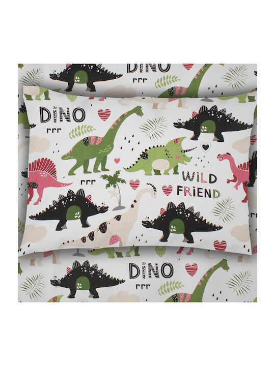 Dimcol Dinosaur 518 Baby Cotton Pillowcase Multicolour 35x45cm