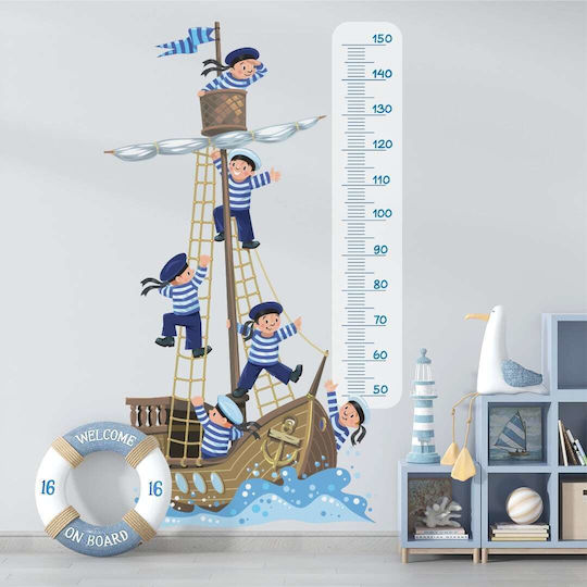 Caravelshop Αυτοκόλλητο Αναστημόμετρο Little Captains Πολύχρωμο