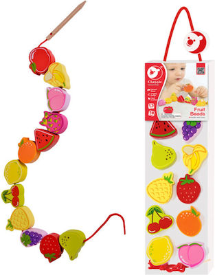 Classic World Lacing Toy Fruit Beads made of Wood for 18++ Months