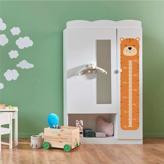 Caravelshop Kids Growth Height Chart Wall Sticker with Design Animals Sweet Tiger Brown 150cm