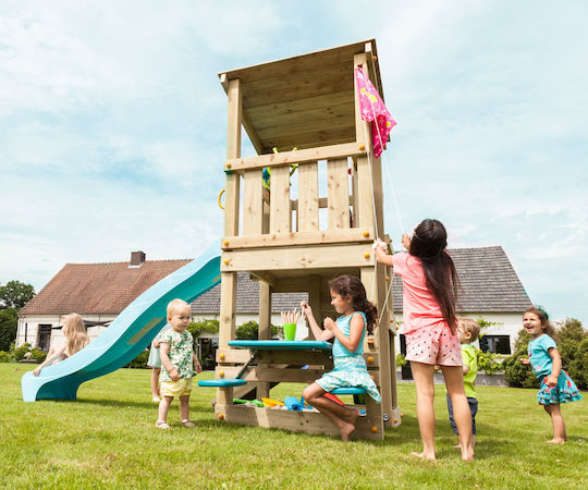 Blue Rabbit Blue Rabbit Holzturm Spielzeug mit Rutsche Mehrfarbig für 3+ Jahre alt