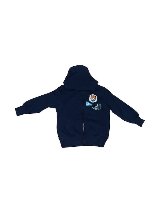 Energiers Kids Cardigan Sweatshirts Hooded Navy Blue