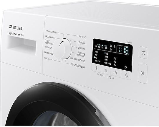 Samsung Πλυντήριο Ρούχων 6kg με Τεχνολογία Ατμού 1200 Στροφών SteamHygiene WW60A3120BE/LE