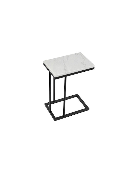 Rechteckiger Beistelltisch aus Metall Weiß M36xLänge24.5xHöhe50cm