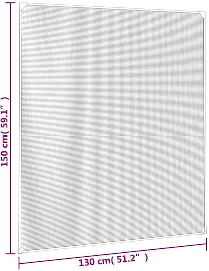 vidaXL Mosquito Net Window with Magnetic Tape Permanent Fiberglass White 150x130cm