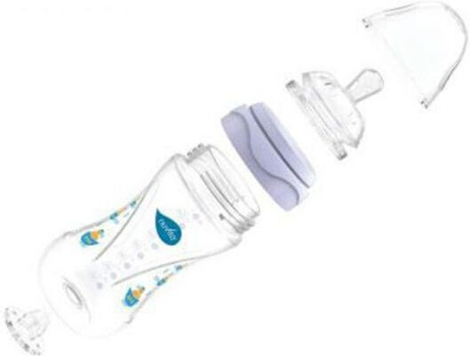 Nuvita Glas Babyflasche Gegen Koliken mit Silikon Sauger für 3+ Monate Rosa Pink 240ml